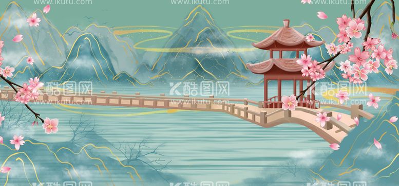 编号：06517810090927395972【酷图网】源文件下载-手绘古风插画背景图片