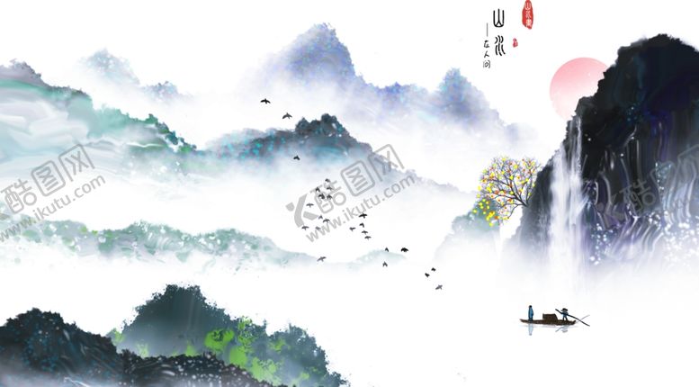 编号：73958210030657434415【酷图网】源文件下载-高清水墨绘画风景画