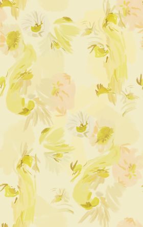 大牌淡黄色花卉图案