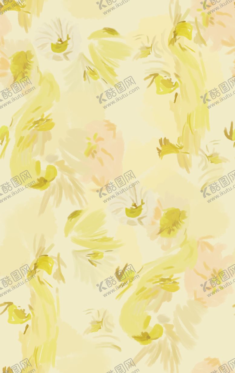 编号：13202712192144013400【酷图网】源文件下载-大牌淡黄色花卉图案