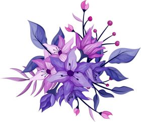 手绘花卉AI边高清图片素材