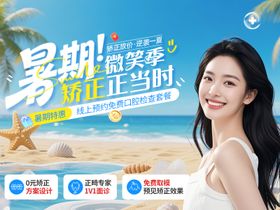 口腔暑期矫正正当时海报