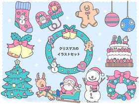 圣诞主题可爱装饰图案集