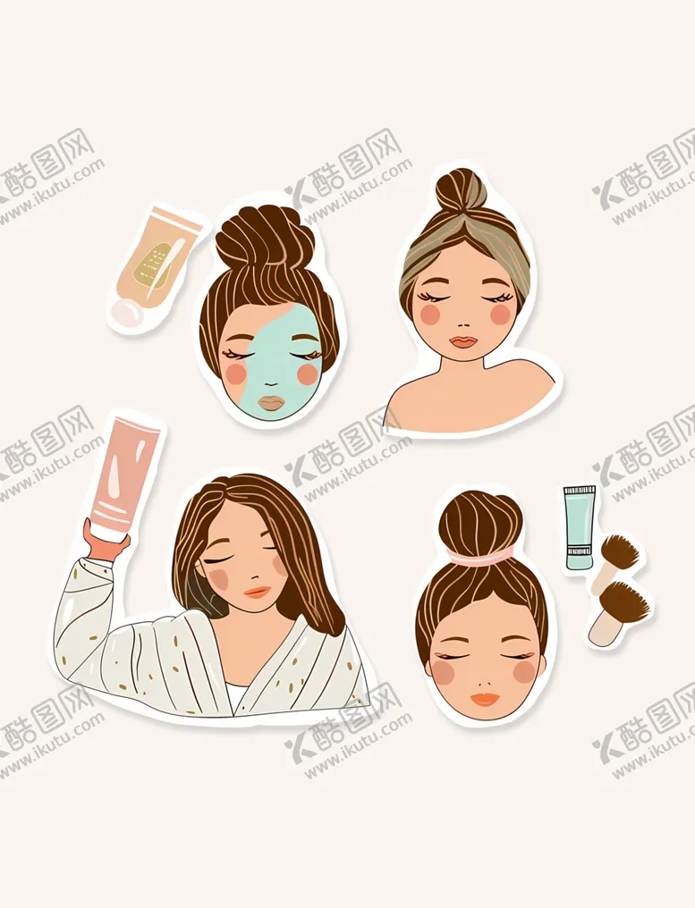 编号：40710501282119577454【酷图网】源文件下载-女生护肤素材头像