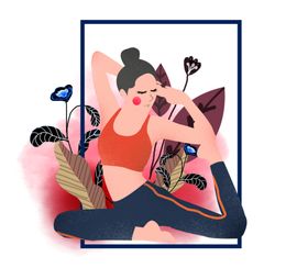 霜降人物插画卡通背景海报素材