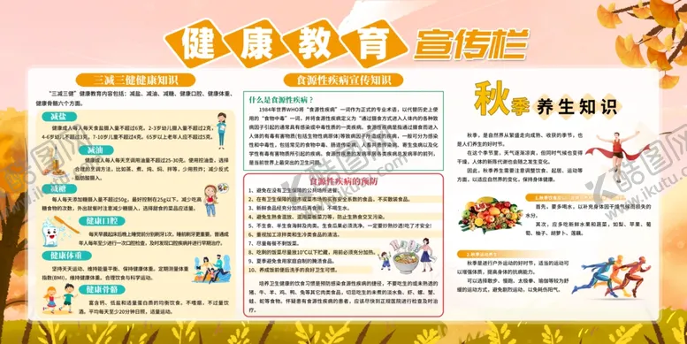 编号：16510602221650048622【酷图网】源文件下载-秋季健康教育宣传栏