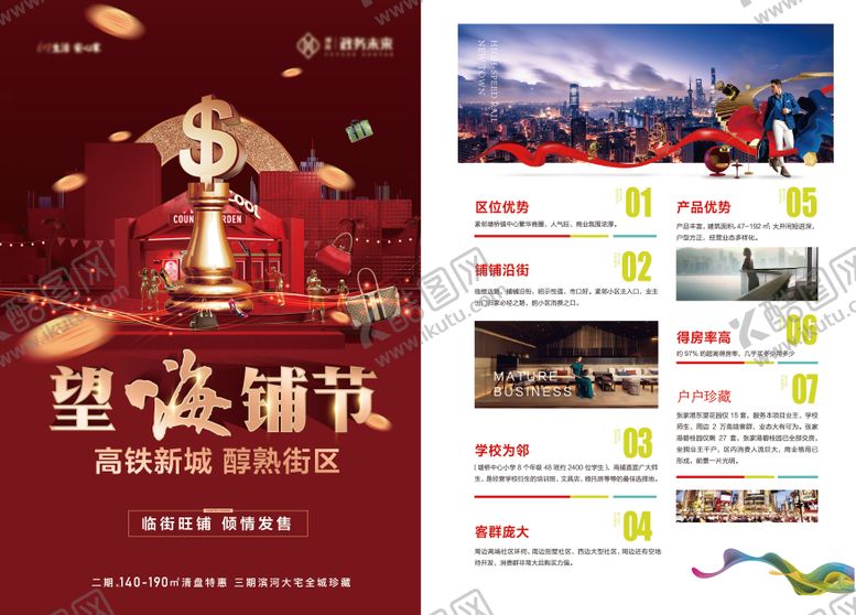 编号：73430910190507351758【酷图网】源文件下载-地产临街旺铺价值点单页