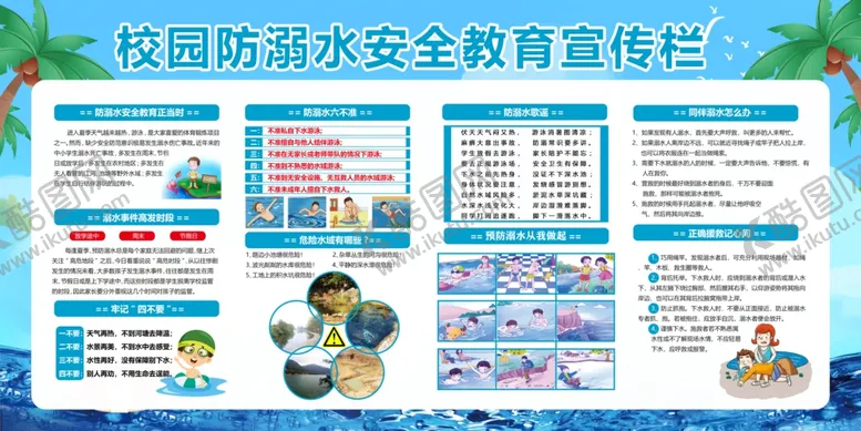 编号：21666106280422315862【酷图网】源文件下载-校园防溺水宣传展板