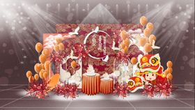 梦幻红色系婚礼场景布置