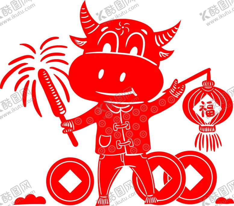编号：43080404180734417971【酷图网】源文件下载-牛年剪纸