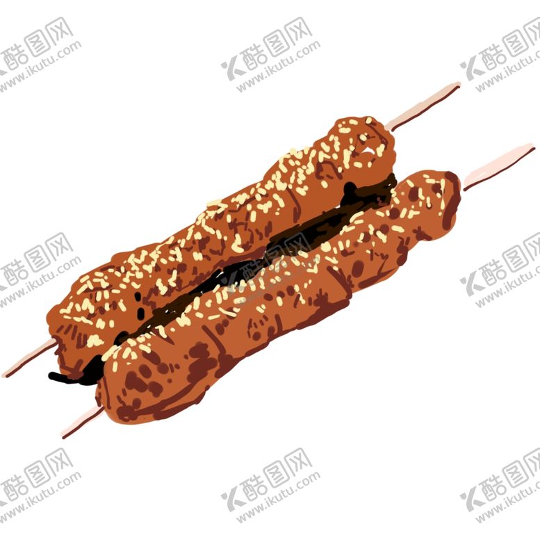 编号：34976701270242391950【酷图网】源文件下载-手绘美食烤串插画  