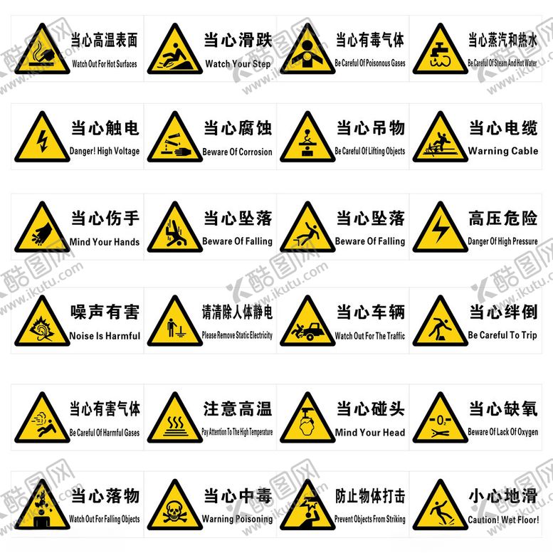 编号：67526702030552183921【酷图网】源文件下载-常见安全警示标识