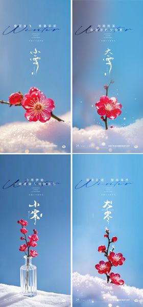 大小雪大寒小寒节气海报