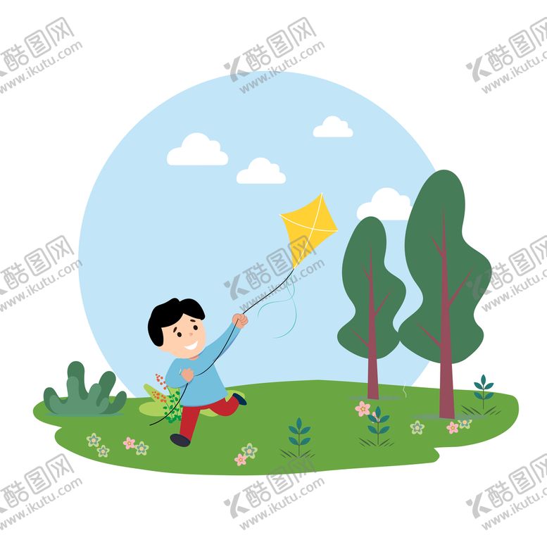 编号：12538009210452412356【酷图网】源文件下载- 放风筝 