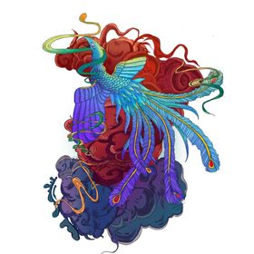 国潮凤凰插画