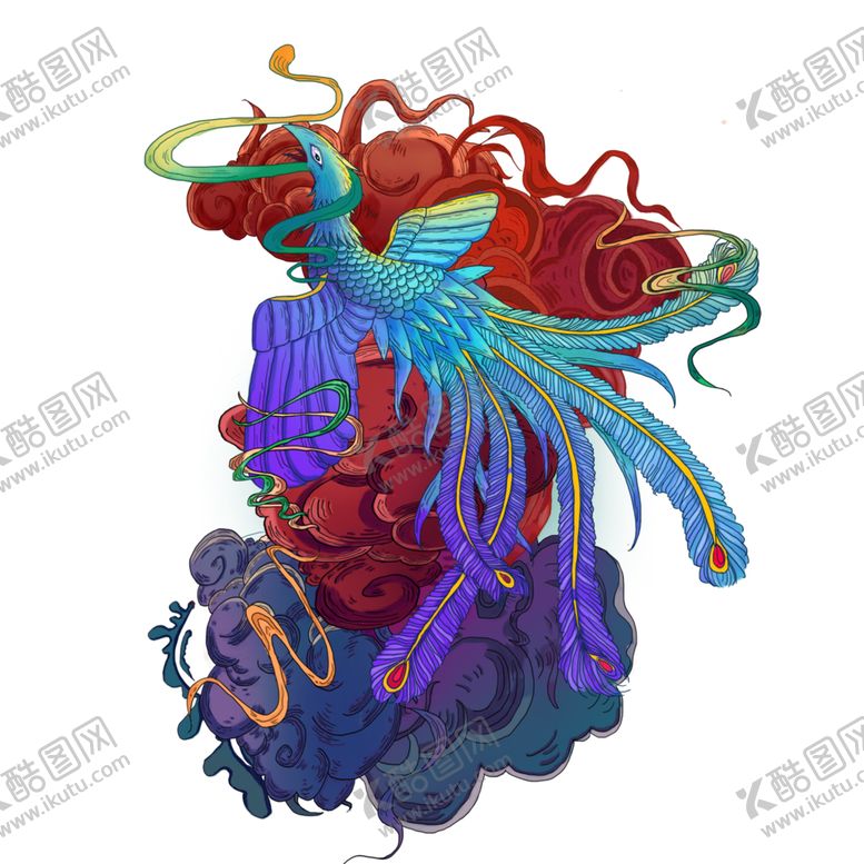 编号：87702807071156404297【酷图网】源文件下载-国潮凤凰插画