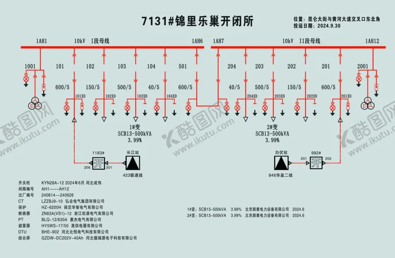 编号：42792612100325179644【酷图网】源文件下载-乐巢开闭所电路图