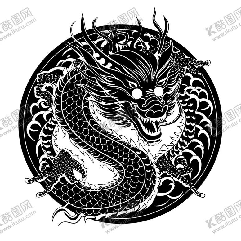 编号：64477912071547177045【酷图网】源文件下载-龙纹矢量图