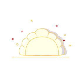 手绘饺子素材