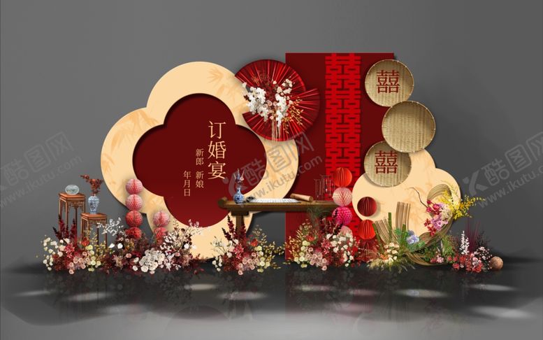 编号：19072309151807398013【酷图网】源文件下载-中式婚礼甜品台装饰布置