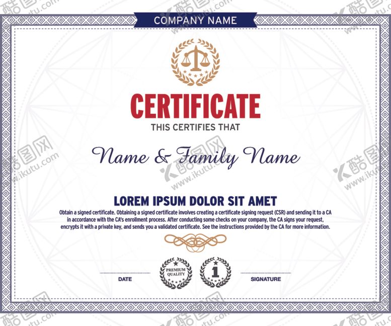 编号：37076210090446276059【酷图网】源文件下载-横版证书防伪花纹欧式边框奖状