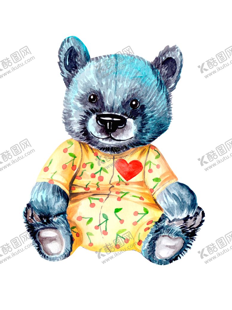 编号：59235506181148212143【酷图网】源文件下载-卡通水彩小熊