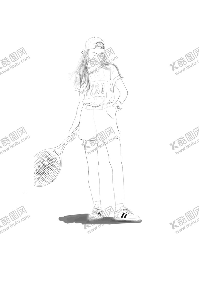 编号：19038807051058427165【酷图网】源文件下载-网球少女