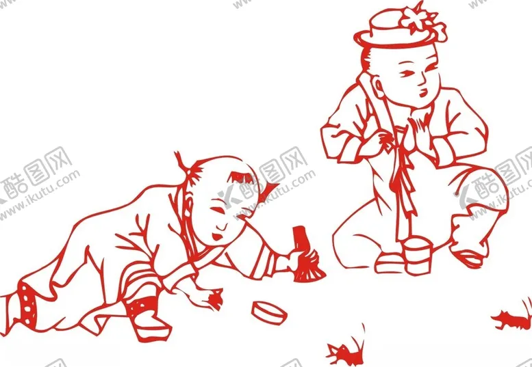 编号：74618302122131098129【酷图网】源文件下载-矢量人物剪纸