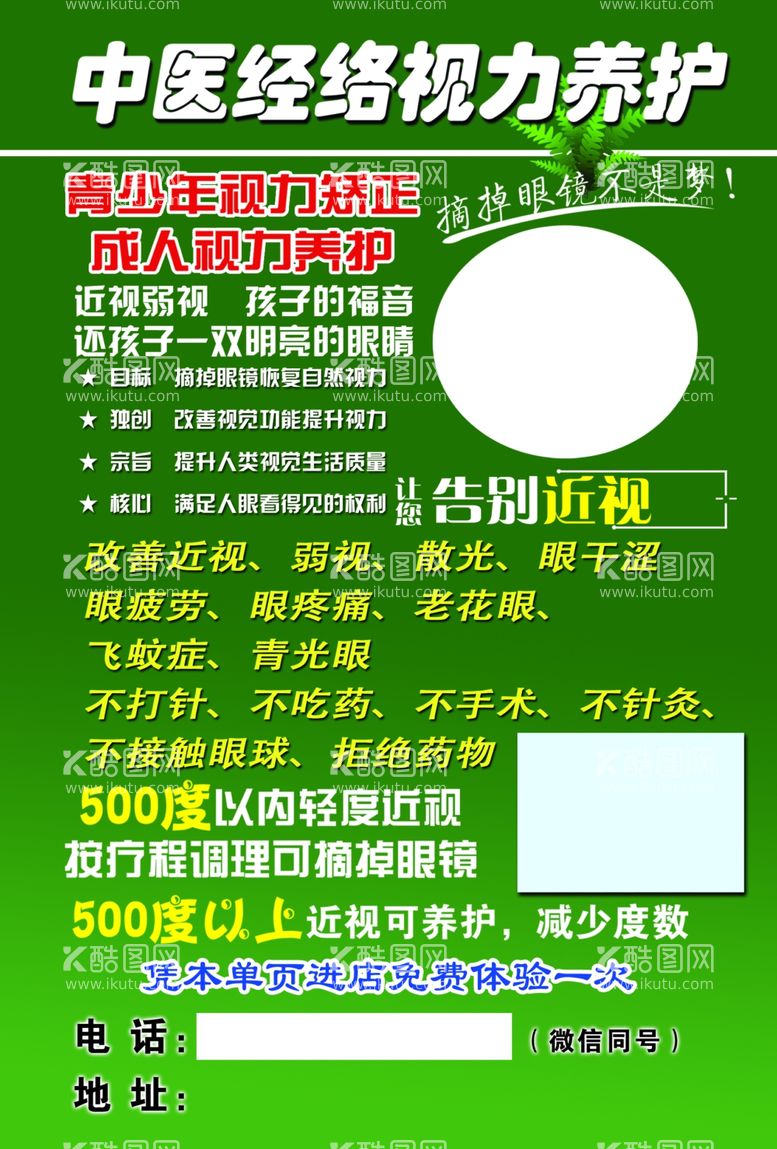 编号：35377911291431027524【酷图网】源文件下载-中医经络视力养护单页