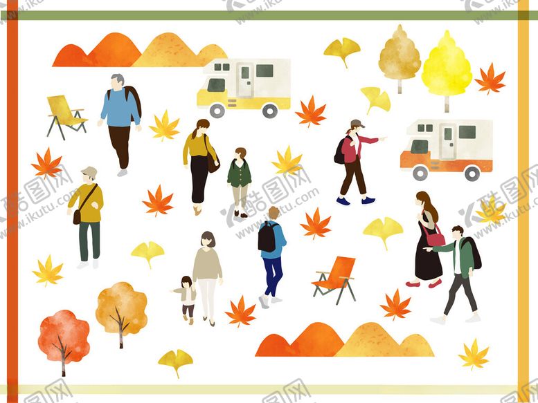 编号：97825309200603199253【酷图网】源文件下载-秋日户外欢乐人群场景