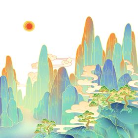 水墨山水间的诗意自然景观