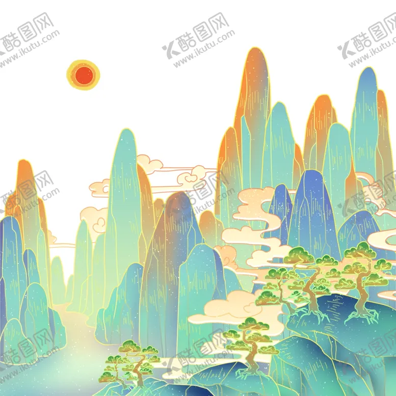 编号：61665504201417351041【酷图网】源文件下载-水墨山水间的诗意自然景观