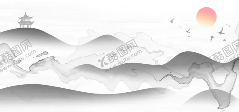 编号：49107911282122107422【酷图网】源文件下载-古风水墨山水画 