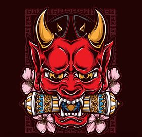 日式魔鬼头像