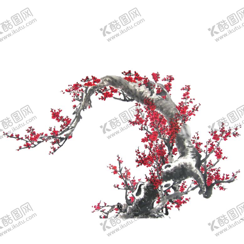 编号：53201009090102042846【酷图网】源文件下载-梅花花朵水墨古风装饰枝头水彩