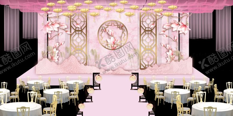 编号：12009110011610082374【酷图网】源文件下载-粉色中式婚礼场景