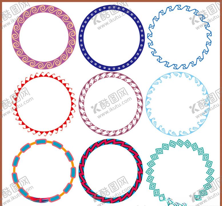 编号：89176410070642583194【酷图网】源文件下载-圆形花纹花边角花边框