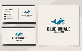 蓝鲸鱼标志设计模板