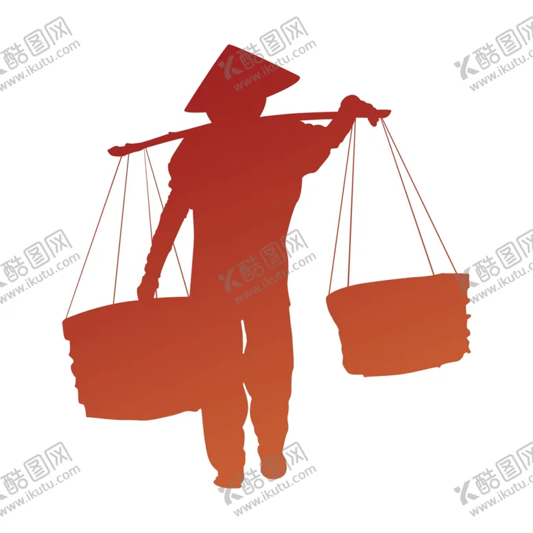 编号：99572706232344523633【酷图网】源文件下载-挑担农夫