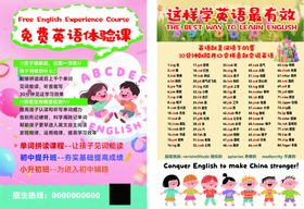 儿童英语培训课程宣传页