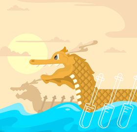   龙舟头矢量 
