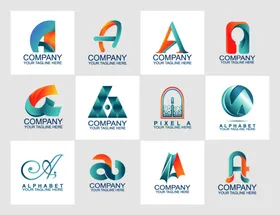 标志设计透光石材logo金色简洁