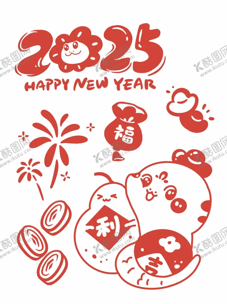 编号：12450401300955383091【酷图网】源文件下载-卡通蛇年形象