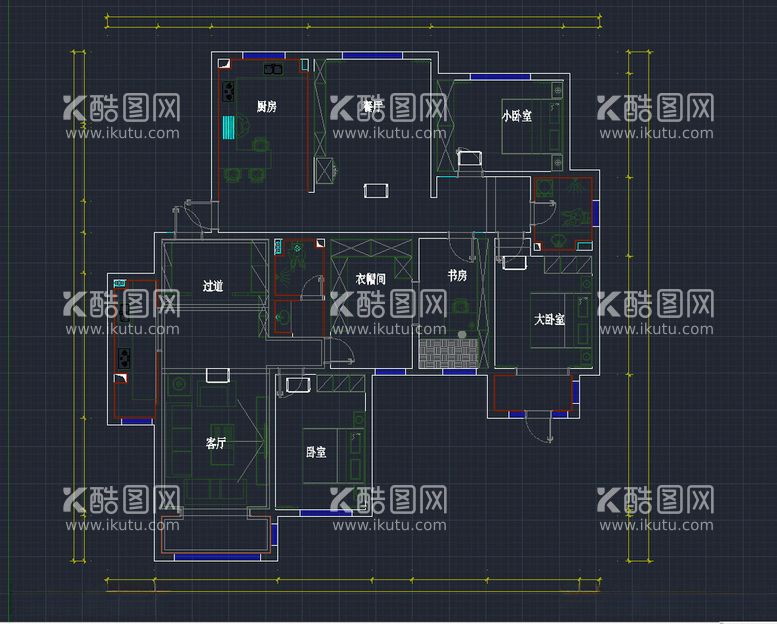 编号：14720312121602359733【酷图网】源文件下载-CAD商品房平面户型图