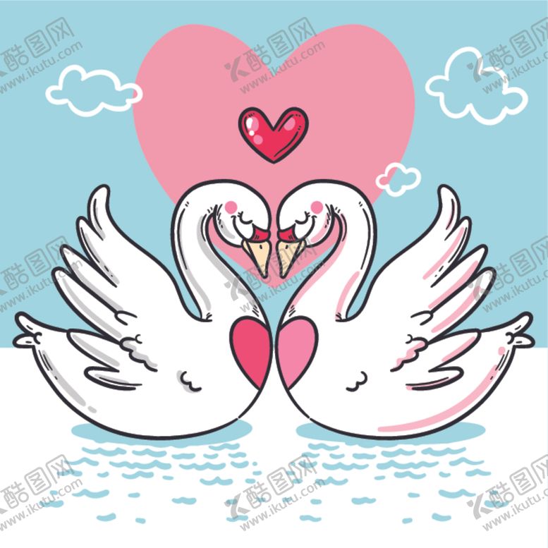 编号：63009810041044043704【酷图网】源文件下载-情侣天鹅