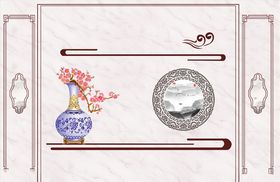花鸟画花瓶背景墙