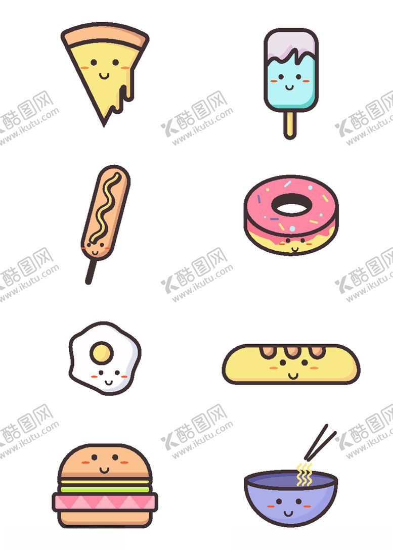 编号：35140205121735514775【酷图网】源文件下载-卡通拟人食物零食