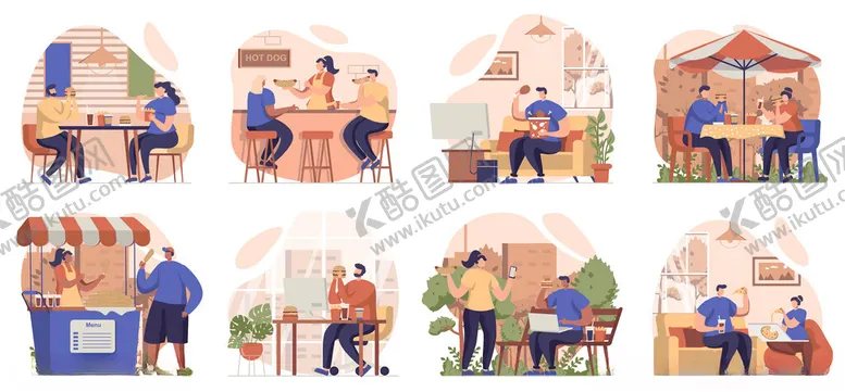 编号：63854506270002555142【酷图网】源文件下载-集市摊位人物活动场景
