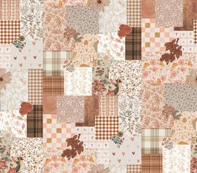 粉色系拼贴风图案素材