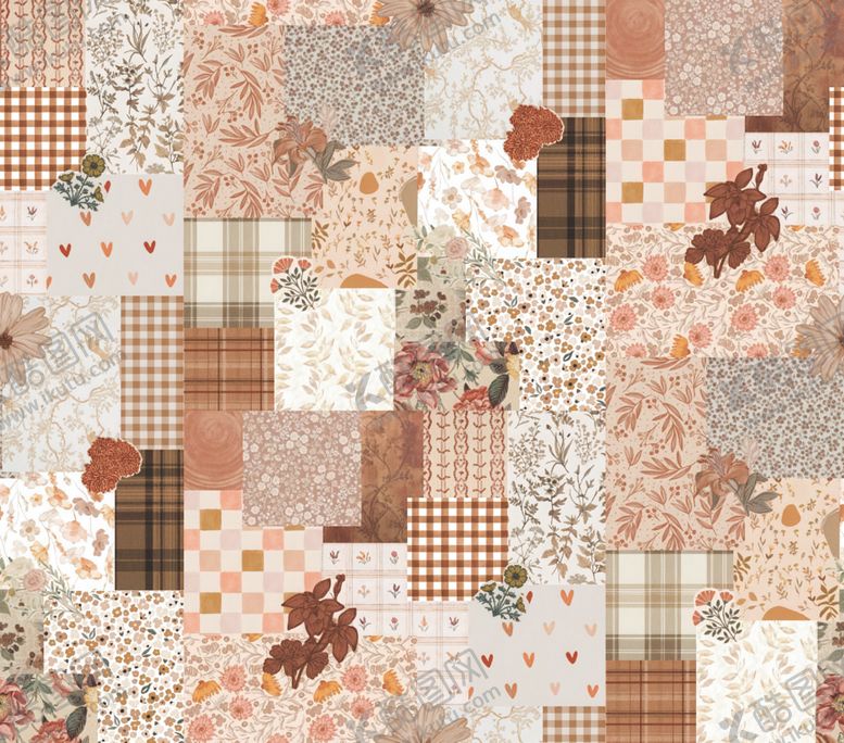编号：61785804091629082171【酷图网】源文件下载-粉色系拼贴风图案素材